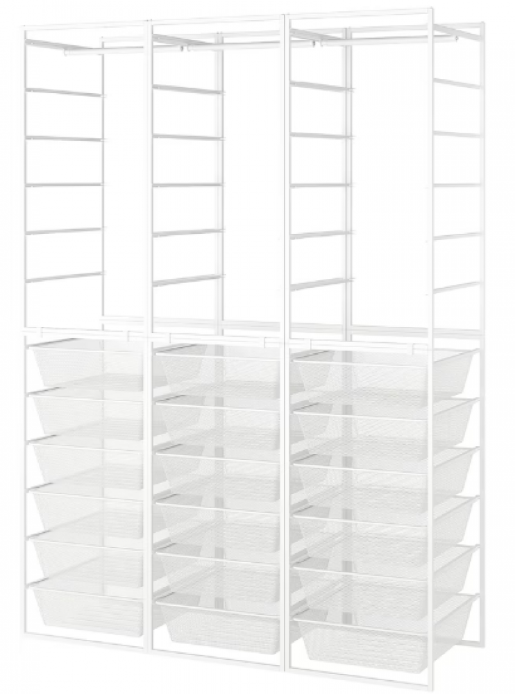 ايكيا تشكيلة دولاب ملابس أبيض 148x51x207 سم