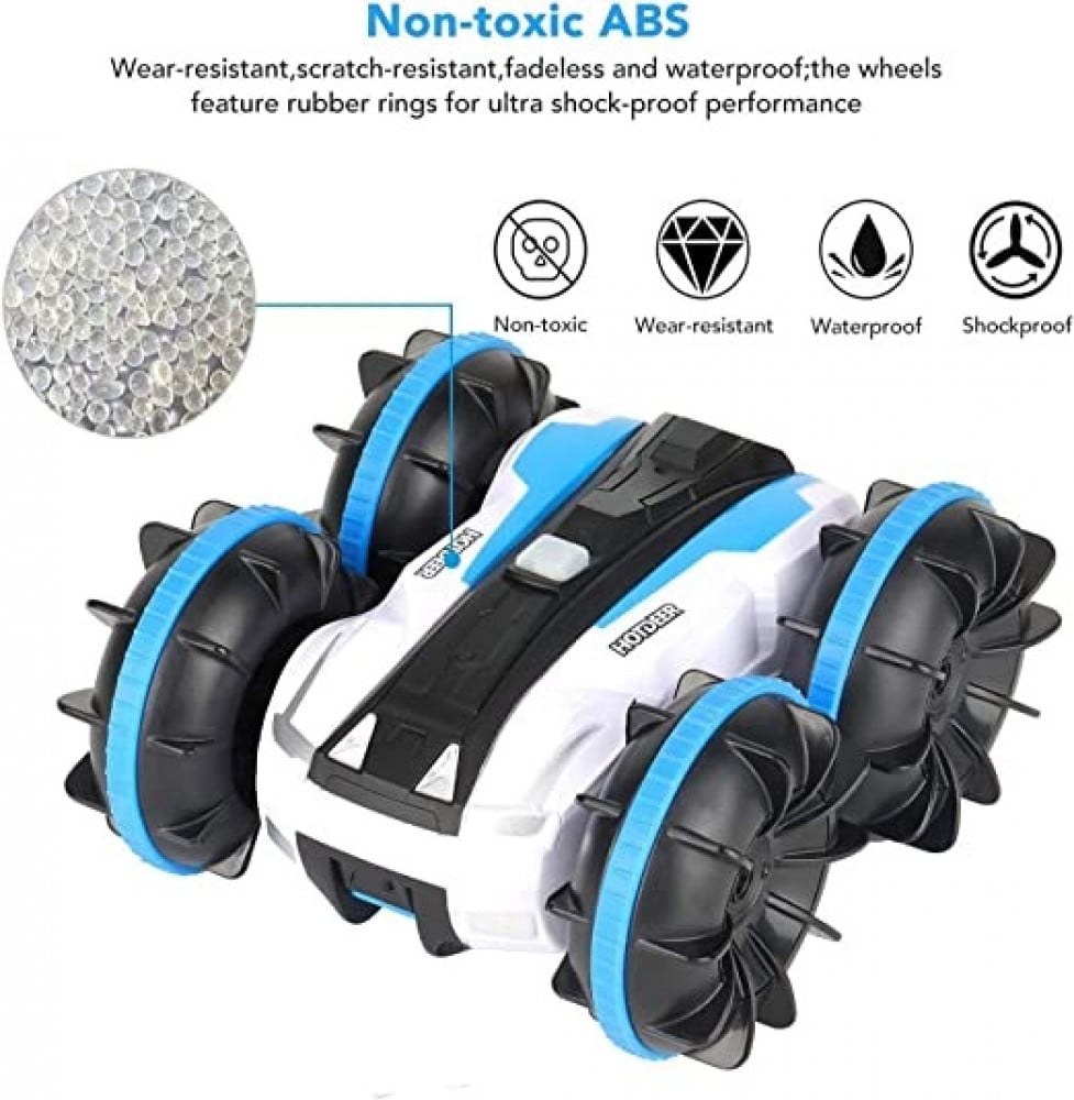 سيارة دفع رباعي وحركات بهلوانية وسباقات كهربائية برمائية تسير على الطرق الوعرة تعمل بجهاز تحكم عن بعد 2.4 جيجاهرتز بجانبين للاطفال من توبيب، سيارة مدرعة تدور وتتارجح 360 درجة وتسير على البر والبحر