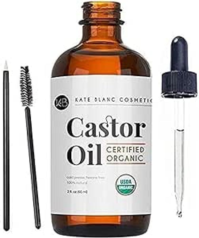 زيت الخروع العضوي من Kate Blanc Cosmetics مرطب ومحفز نمو 60 مل