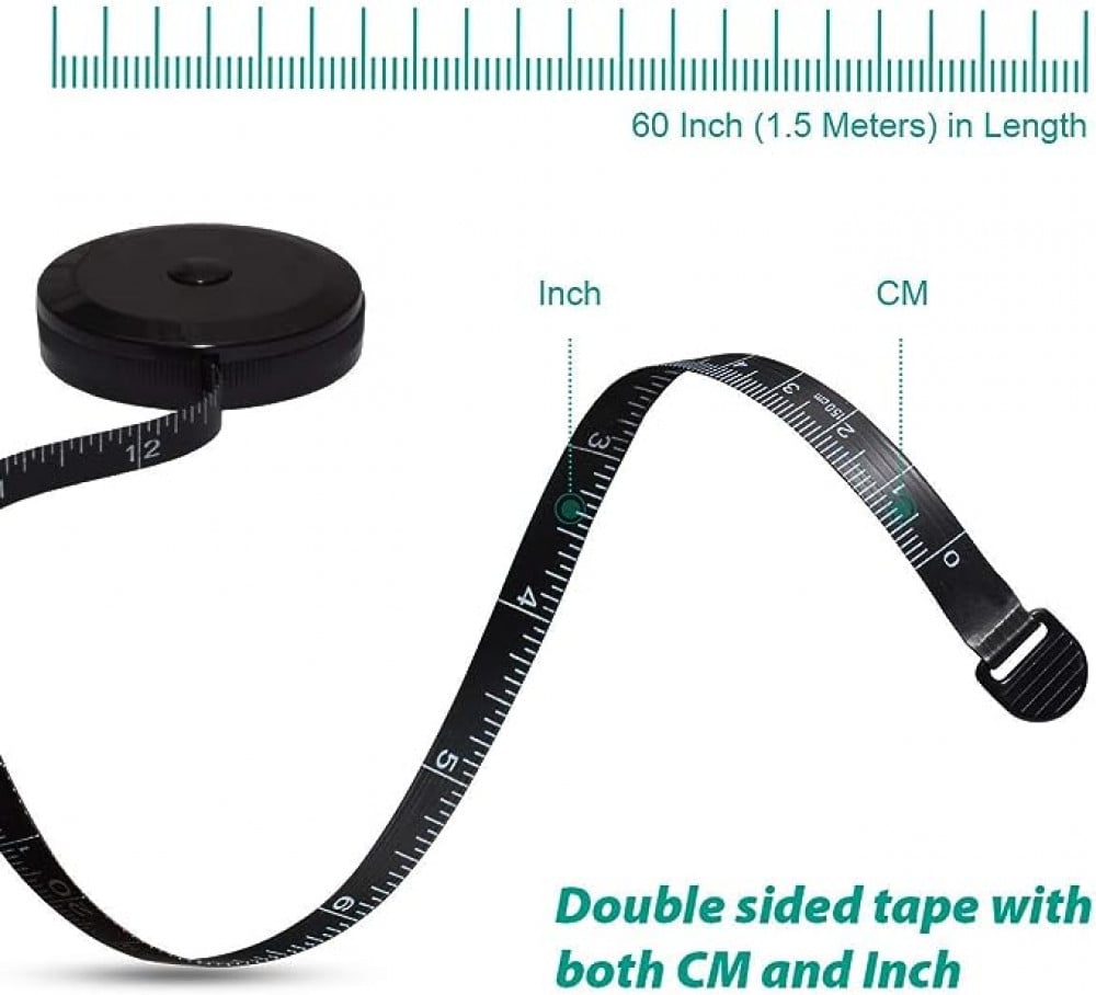 شريط قياس الجسم قابل للسحب مزدوج الجوانب 150 سم علامات واضحة