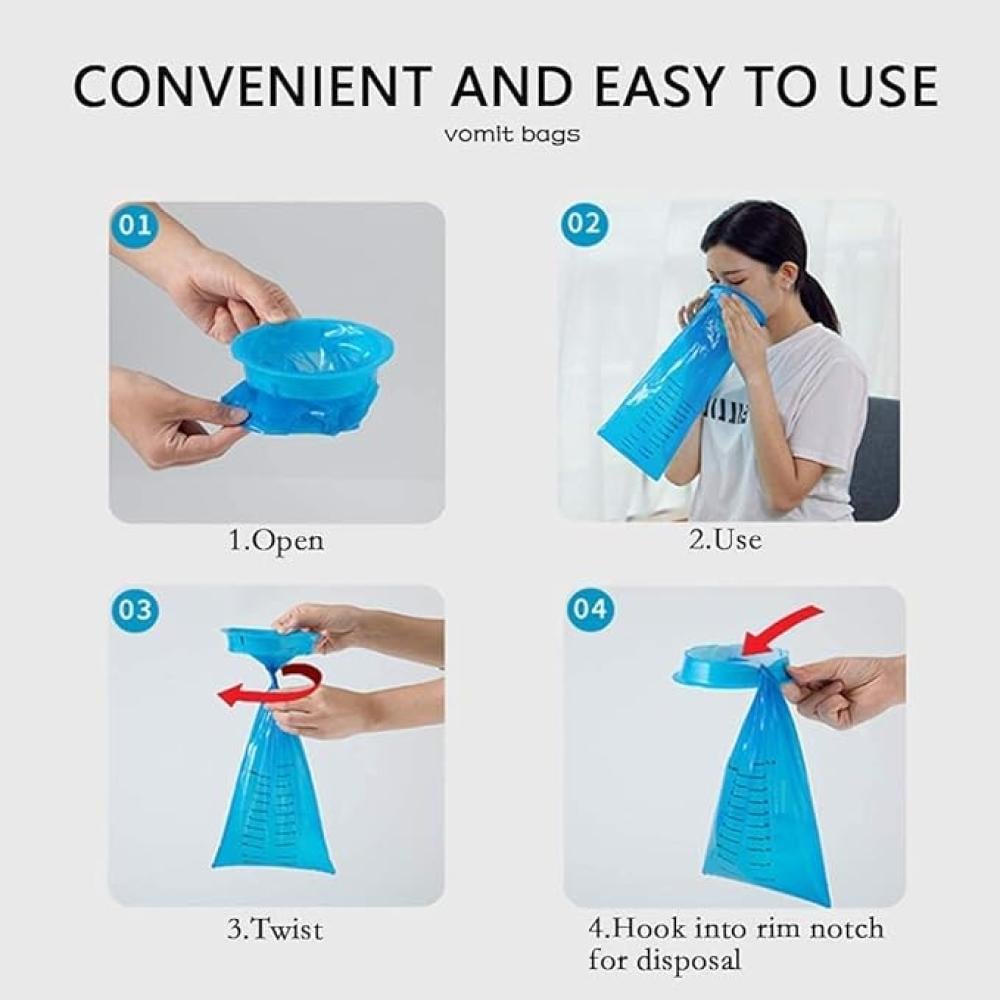 أكياس تقيؤ للاستخدام مرة واحدة 1000مل 10 عبوات مانعة للتسرب