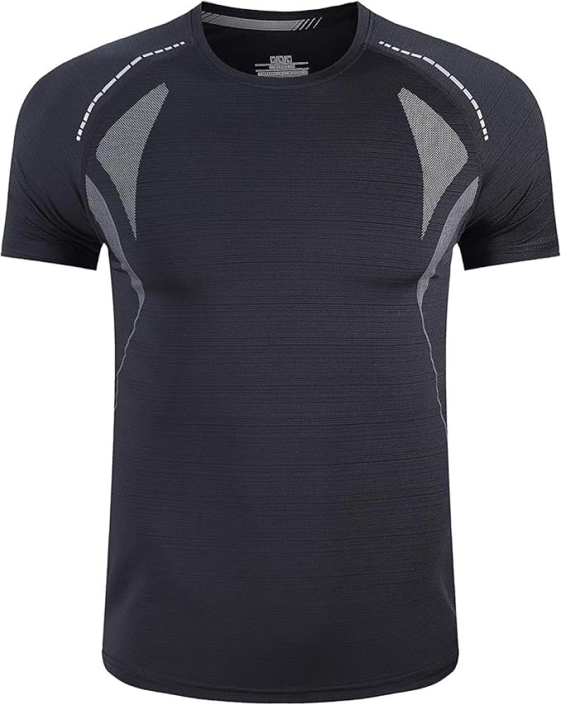 تيشيرت قصير بيسيك للرجال من وات فلاور سريع الجفاف للياقة البدنية والجري، بدلة ضغط للتدريب متينة وانيقة لصالة الالعاب الرياضية وسويت شيرت قابل للتمدد