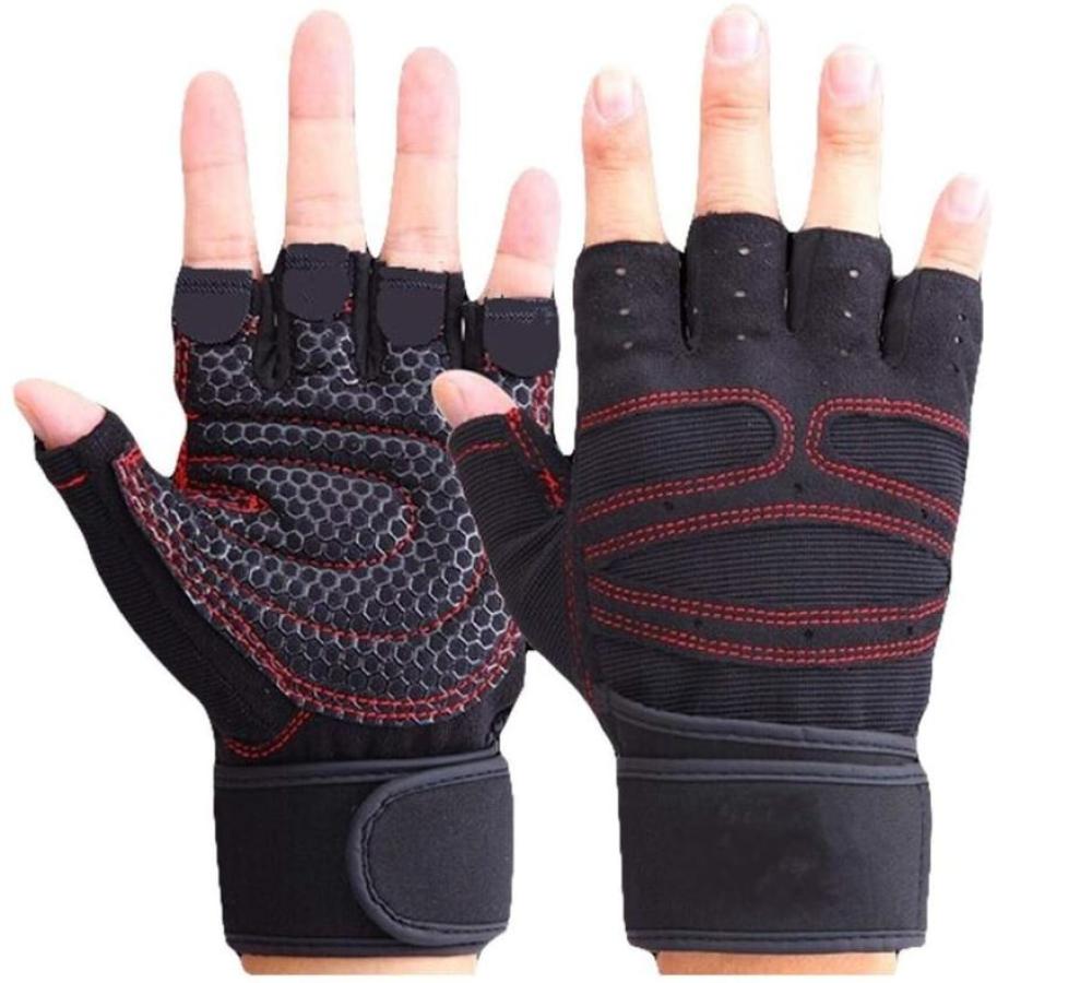 قفازات نصف اصبع اللياقة البدنية - XL , اسود