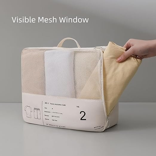 مجموعة تنظيم وتخزين للسفر مكونة من 6 قطع من جيه دي ال واي ايفر، بدلة متعددة الوظائف بسعة كبيرة لتخزين تصنيف ملابس السفر، تنظيم بسيط للملابس والاحذية ومستلزمات النظافة (بينك)