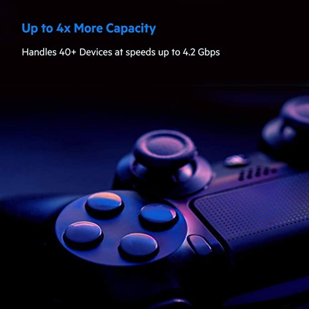 نظام واي فاي شبكي منزلي بالكامل ثلاثي النطاق من لينكسيس MX12600 (راوتر وموسع واي فاي 6 AX4200 لتغطية سلسة تصل الى 9000 قدم مربع/830 متر مربع واسرع ب3.5x مرة لاكثر من 120 جهاز 3 عبوات، ابيض)