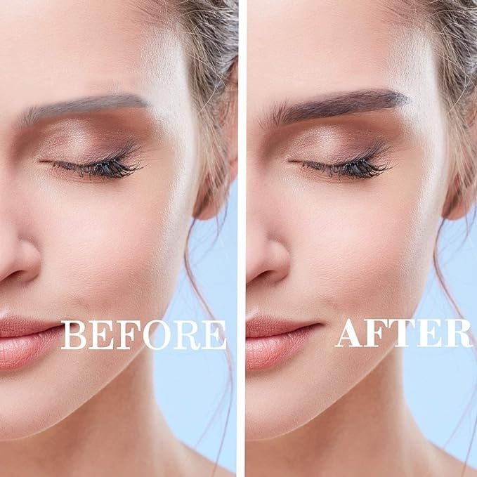 مجموعة قلم حواجب من 4 نقاط ومقاوم للماء مكياج للعين مع 3 قطع لرسم الحواجب و1 شفرة حواجب لون بني (#3 رمادي داكن)