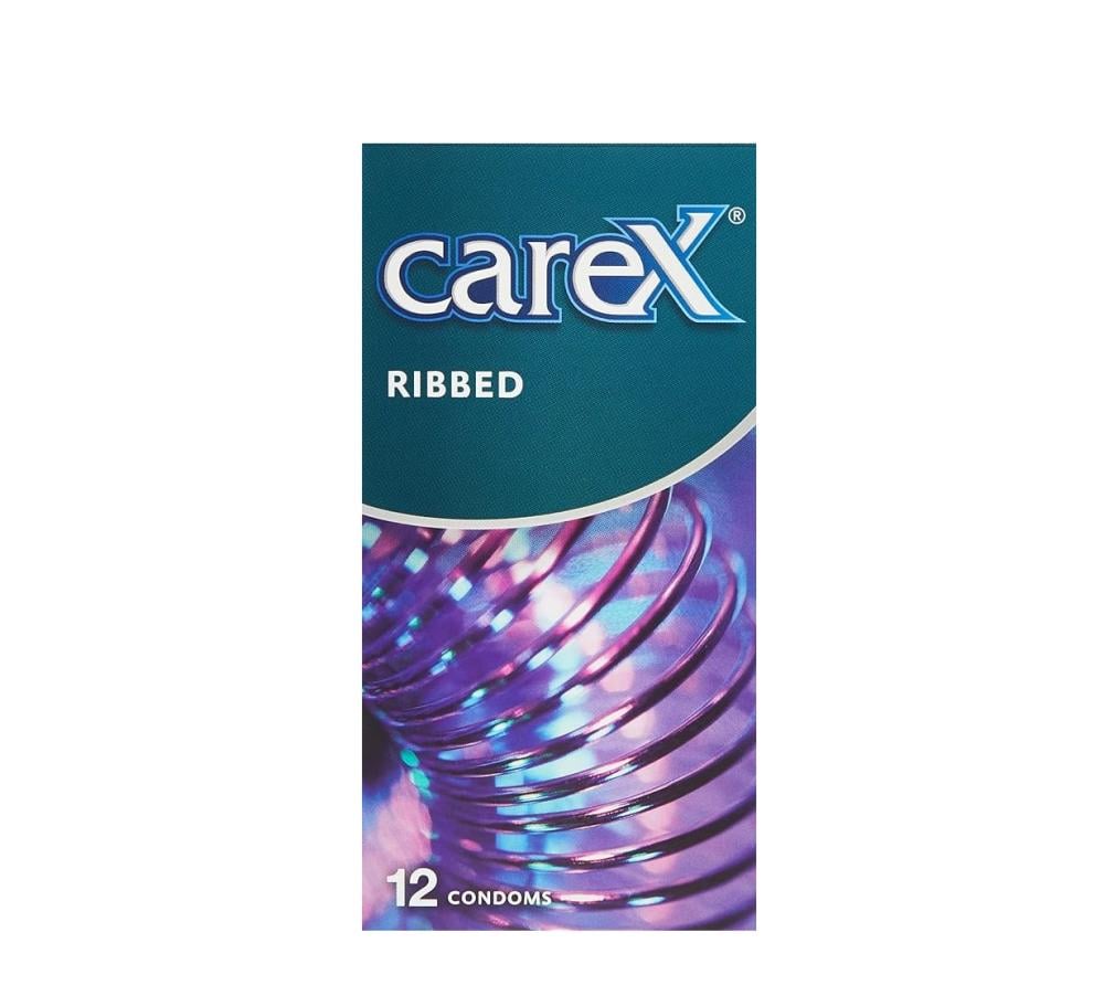 واقي ذكري مضلع لاتكس طبيعي كاركس عبوة 12 قطعة حماية وراحة