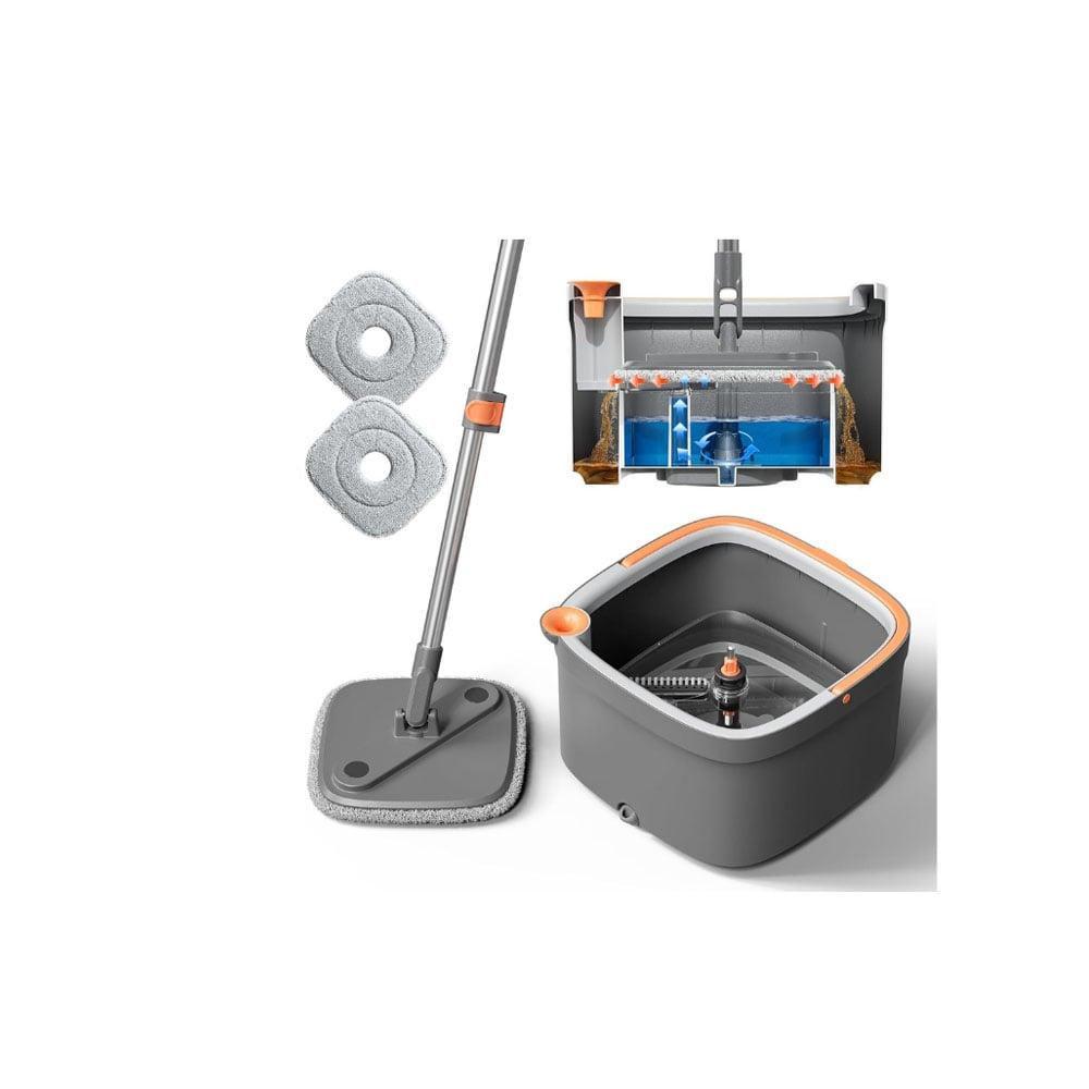 مجموعة ممسحة دوارة ودلو مع نظام فصل ذاتي للمياه المتسخة والنظيفة راس