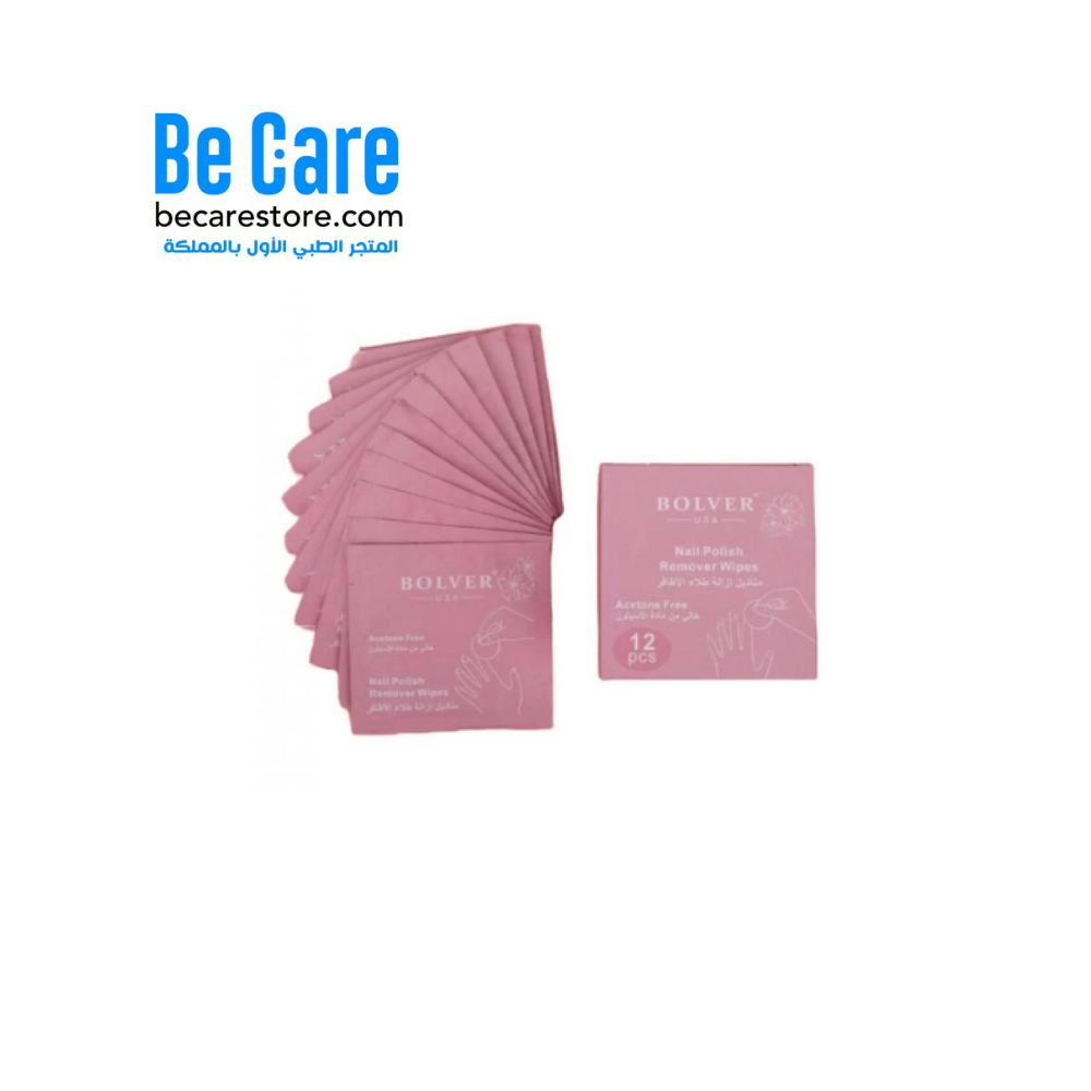 مزيل مناكير مناديل خالي من الأسيتون – 12 قطعة