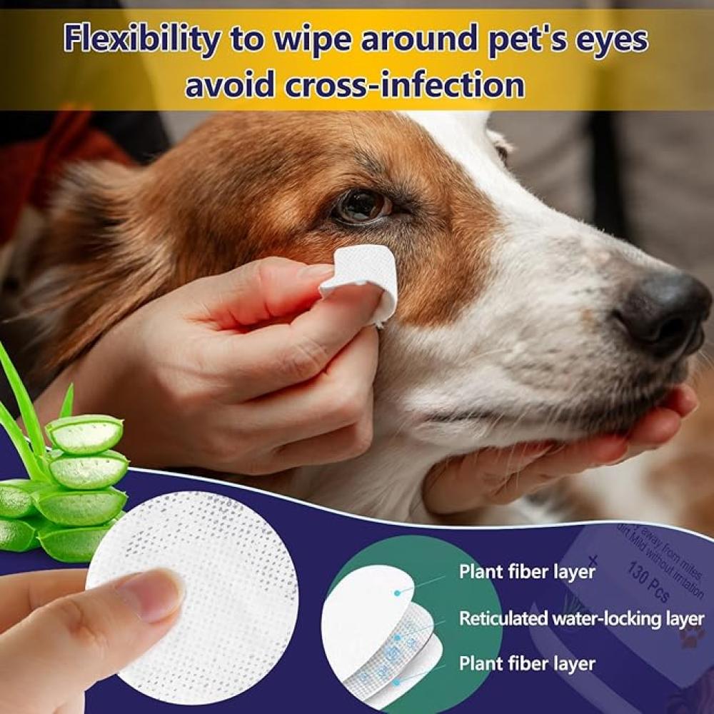 مناديل مبللة للحيوانات الأليفة بي كير 130 منديل لطيفة مضادة للحساسية