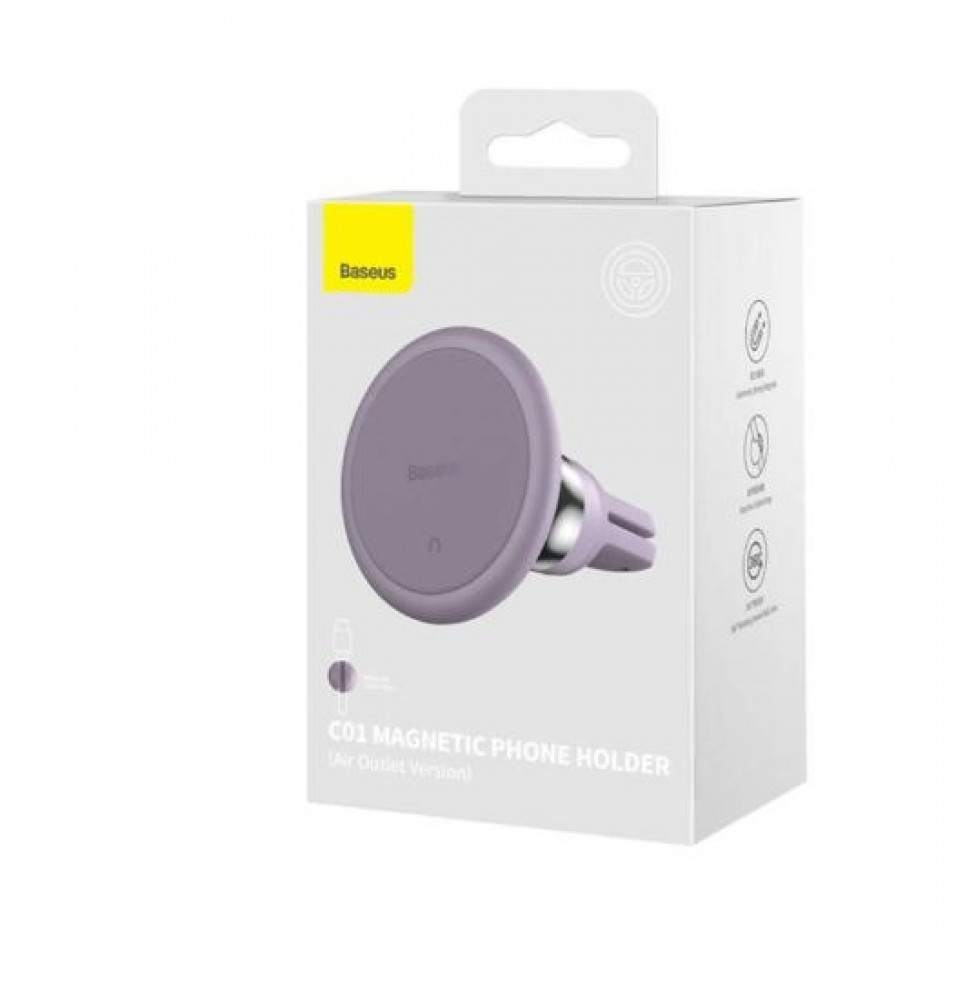 بيسوس حامل مغناطيسي للسيارة للهاتف الذكي على شبكة التهوية بنفسجي SUCC000105بيسوس حامل مغناطيسي للسيارة للهاتف الذكي على شبكة التهوية بنفسجي SUCC000105