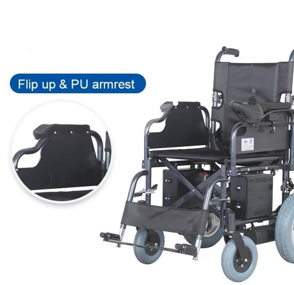 كرسي متحرك كهربائي KY110A مقعد 46 سم مدى 20 كم سعة 110 كجم