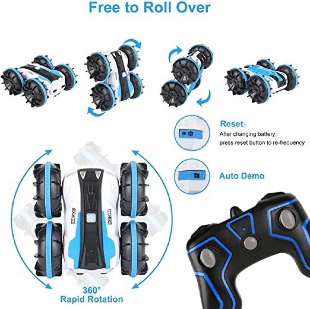 سيارة دفع رباعي وحركات بهلوانية وسباقات كهربائية برمائية تسير على الطرق الوعرة تعمل بجهاز تحكم عن بعد 2.4 جيجاهرتز بجانبين للاطفال من توبيب، سيارة مدرعة تدور وتتارجح 360 درجة وتسير على البر والبحر