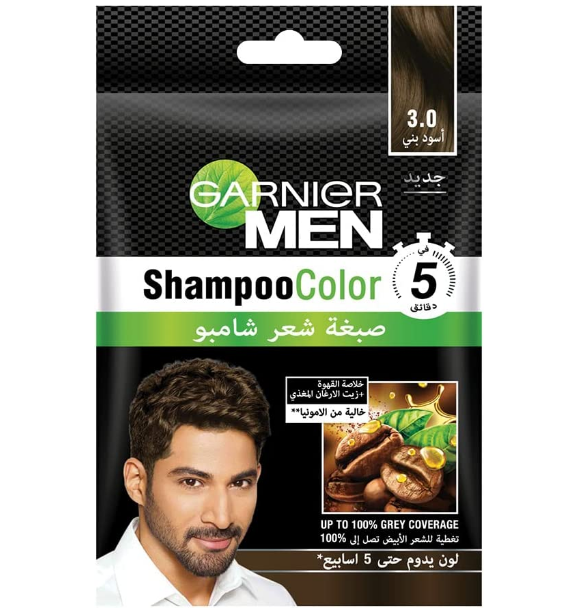 شامبو وصبغة للشعر من Garnier لتغطية الشيب بخلاصة القهوة 30 عبوة