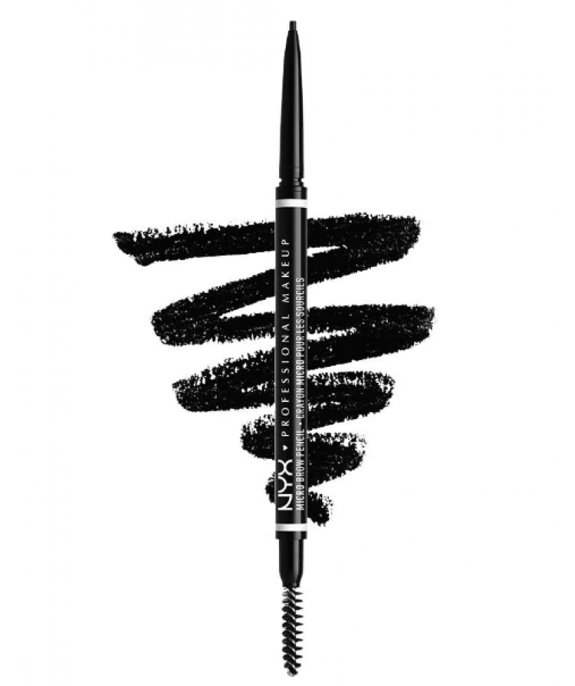 قلم تحديد الحواجب مايكرو من NYX دقيق بلون أسود حجم قياسي