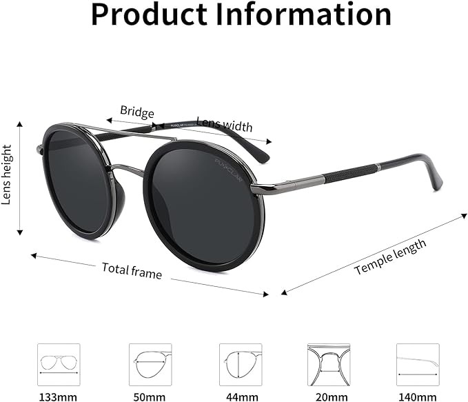 نظارة شمسية من PUPOLAR بعدسات مستقطبة وخفيفة الوزن 50 مم