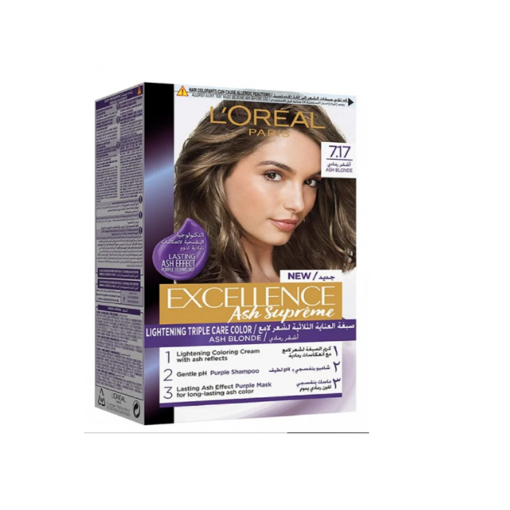 صبغة شعر دائمة من LOral Paris بلون أشقر رمادي 717
