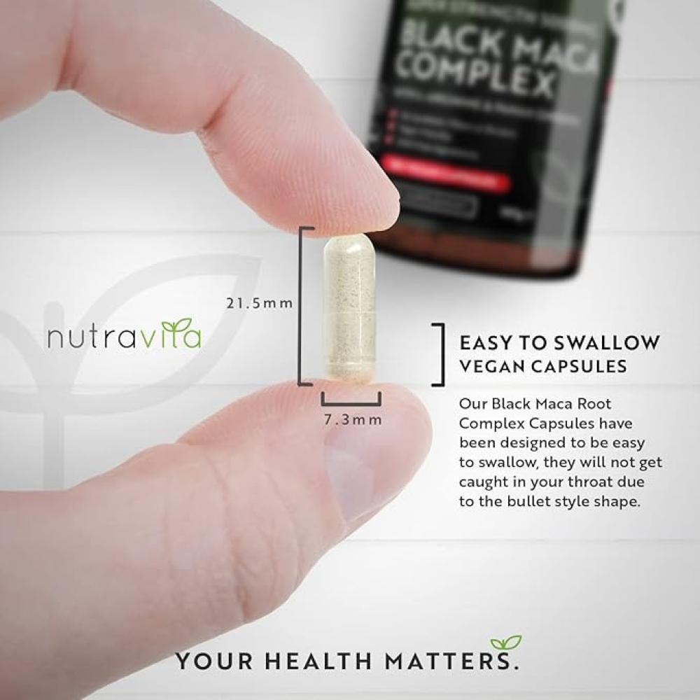 مكمل غذائي نوترافيتا ماكا أسود 180 كبسولات نباتية 5000 ملجم