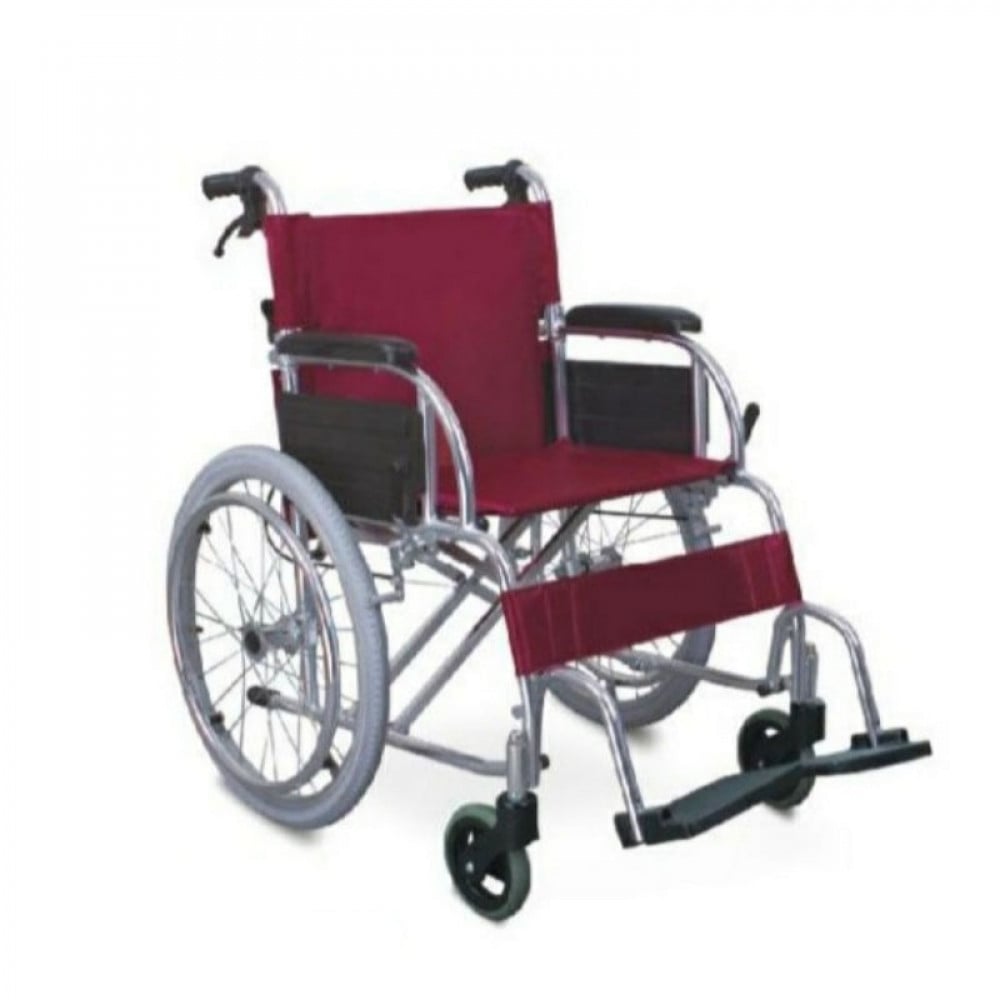 كرسي متحرك TopMedi موديل 878 إطار ألومنيوم مقعد 46 سم (18 بوصة)