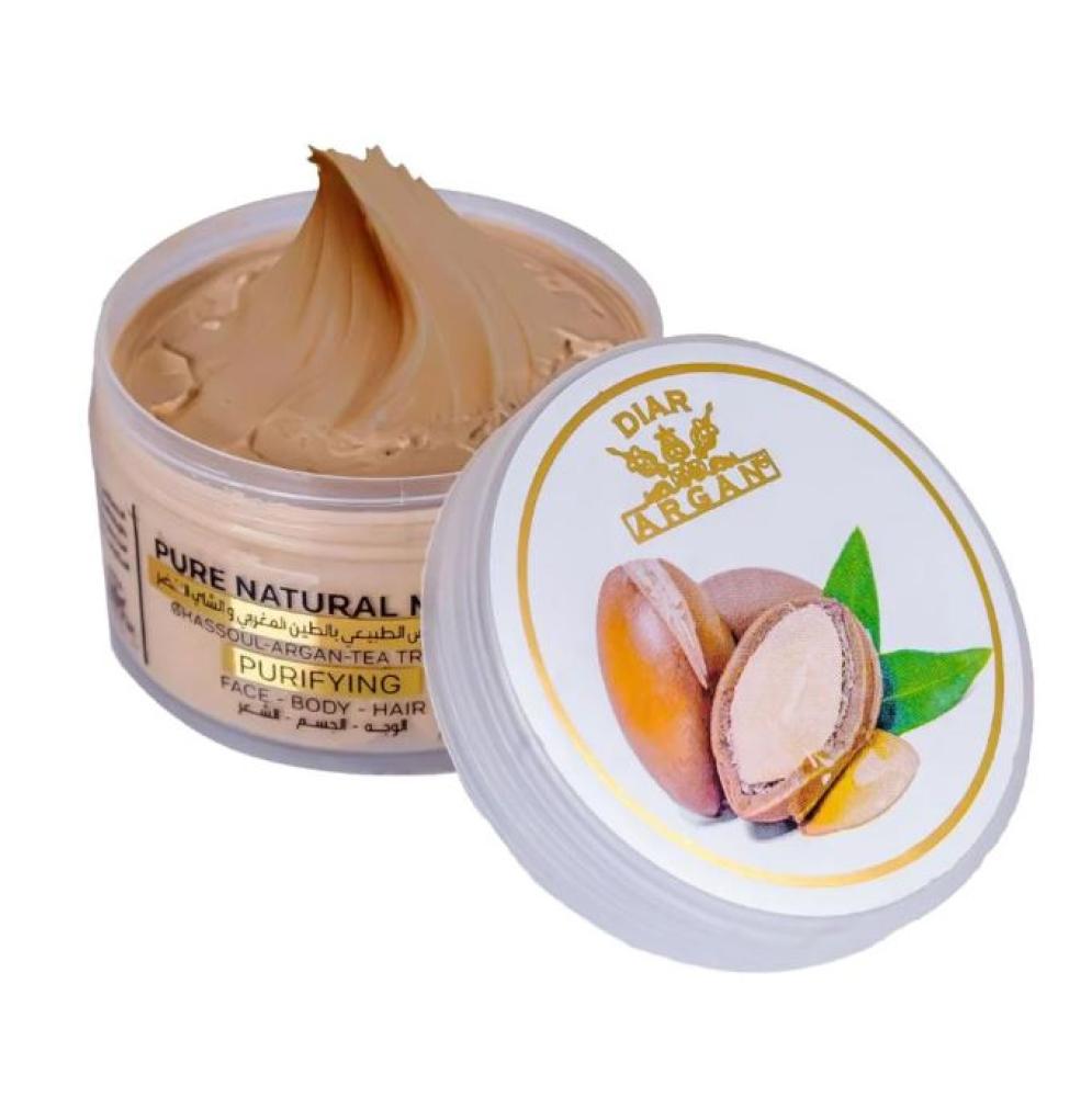 قناع التبييض الطبيعي بالطين المغربي والشاي الأخضر من ديار ارجان 250ml