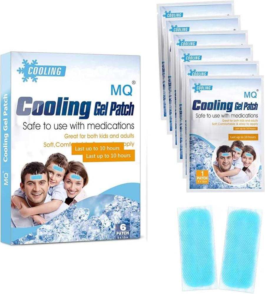رقع تبريد هيدروجيل لتخفيف الحمى والألم تدوم 10 ساعات عبوة 6