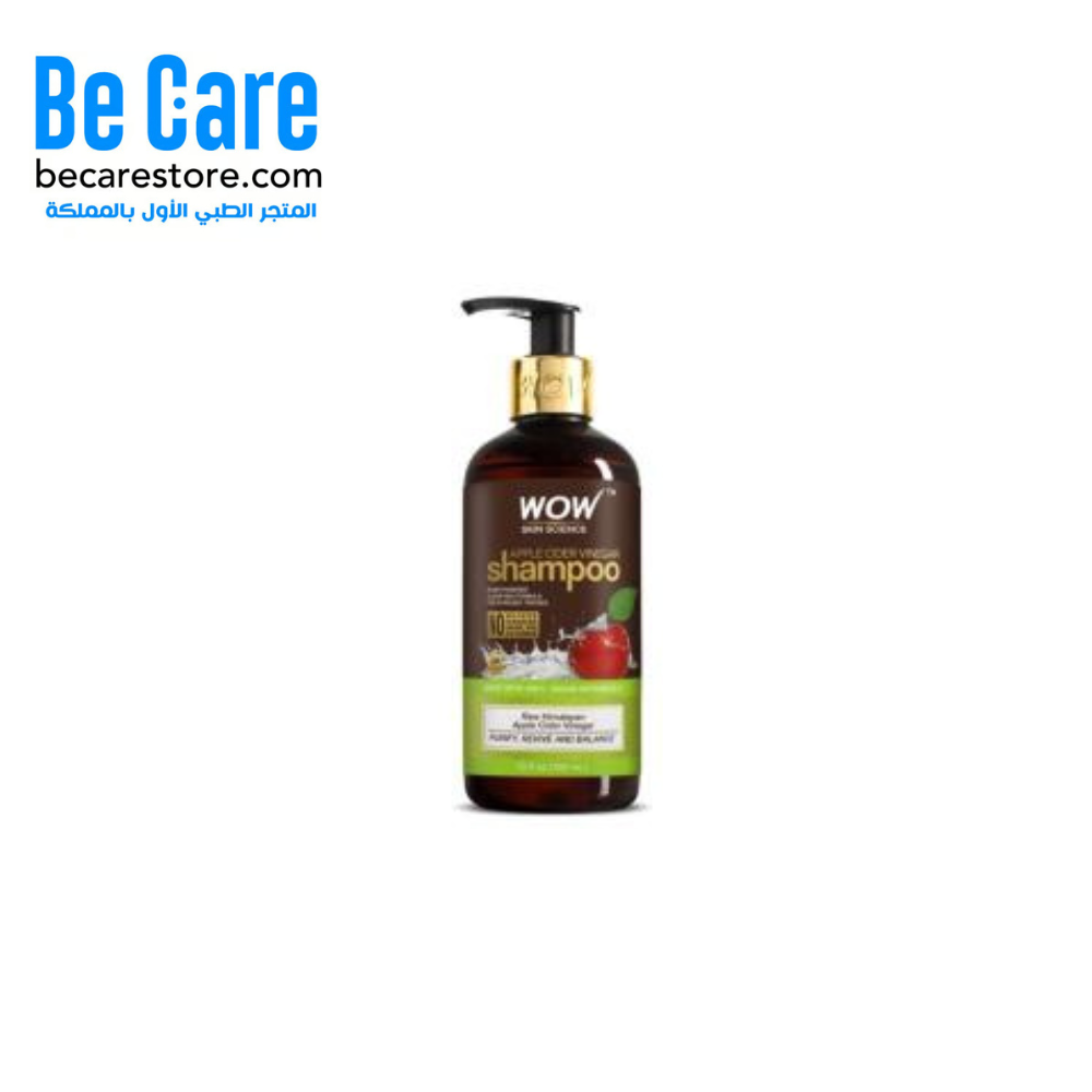 شامبو خل التفاح من واو سكين ساينس – 300 مل | تنظيف عميق ولمعان طبيعي