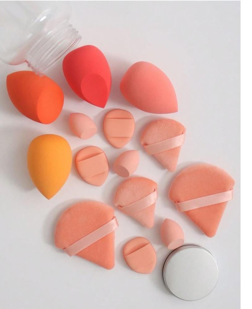 اسفنجة مكياج مجموعة من Beauty Blender بيوتي بلاندر 14 قطعة مع حاويات تخزين