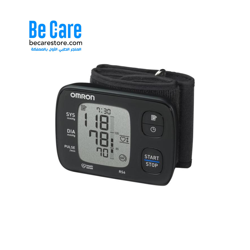 جهاز قياس ضغط الدم OMRON RS6 للمعصم – أسود