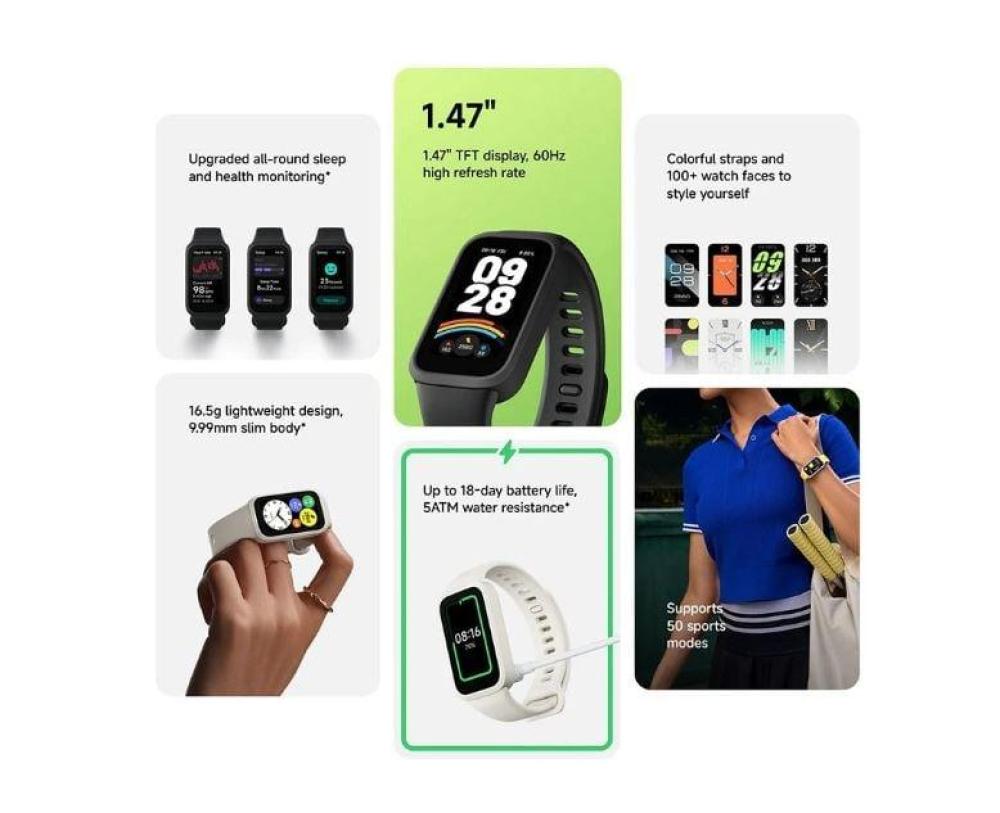 سوار ذكي شاومي باند 9 BHR9917GL أكتيف - وردي