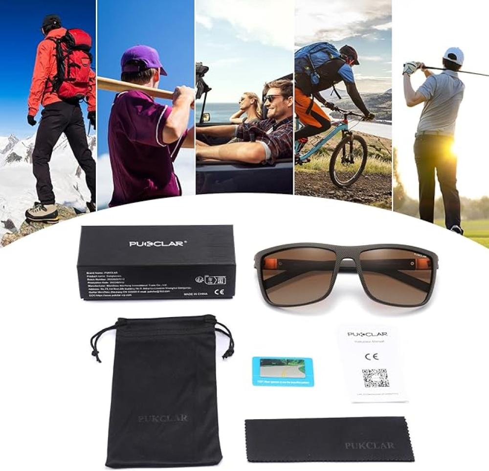 نظارة شمس من Bokelar بعدسات مستقطبة وحماية UV400 عرض 60 مم