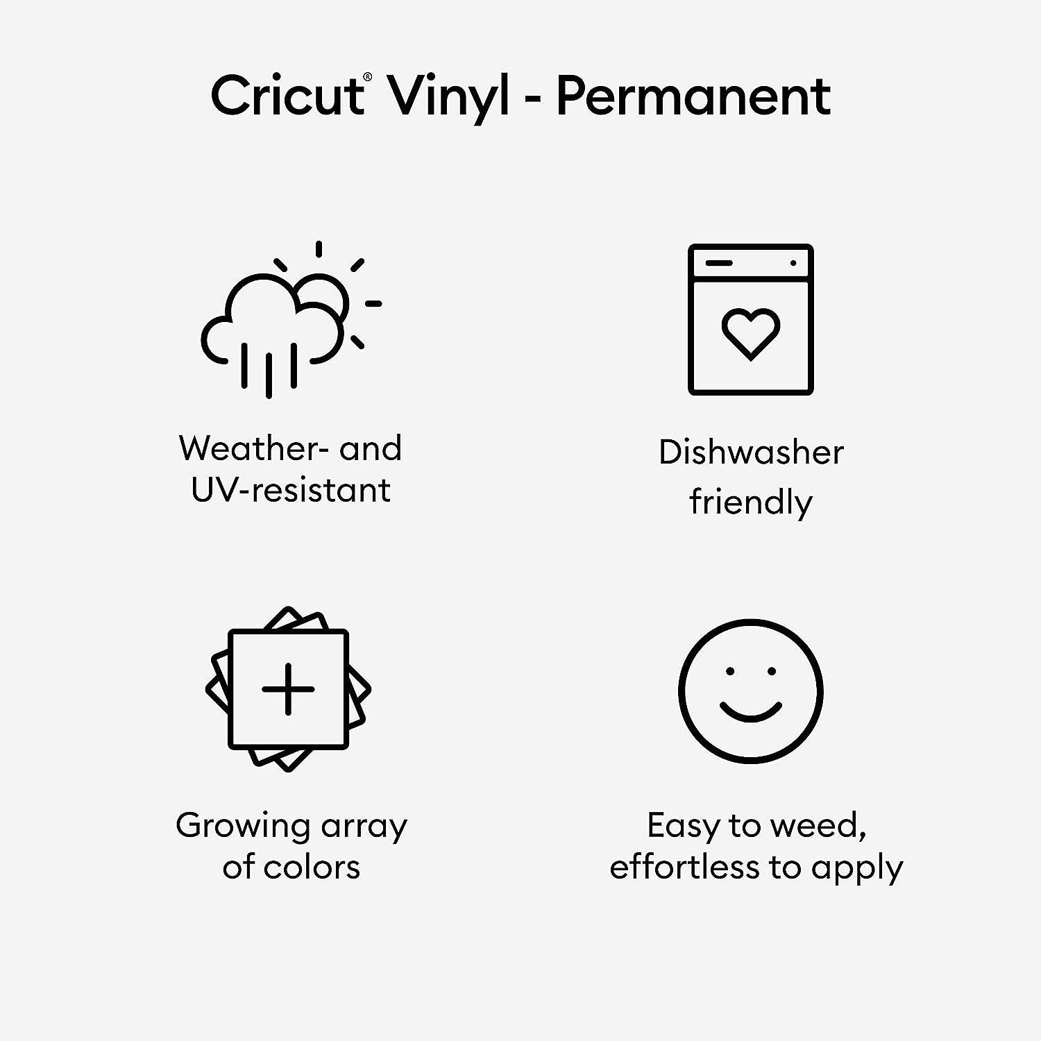رول فينيل لاصق دائم Cricut مقاس 15ft مقاوم للماء وUV