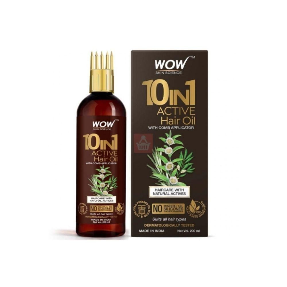 10 في 1 زيت شعر فعال مع مشط ، 200 مل من واو سكين ساينس – Wow Skin Science 10 in 1 Active Hair Oil With Comb, 200ml