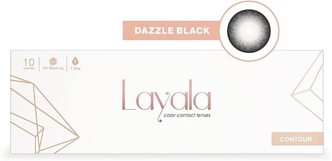 عدسات لاصقة ملونة تستخدم مرة واحدة للارتداء اليومي، 10 قطع بلون دازل براون ومتوفرة بجميع قدرات تصحيح النظر من لايالا