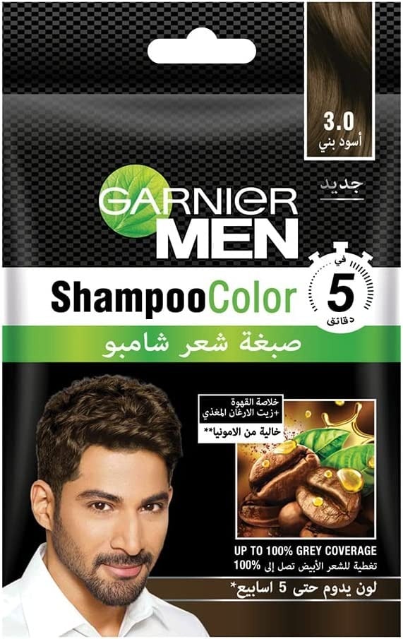 شامبو وصبغة للشعر من Garnier لتغطية الشيب بخلاصة القهوة 30 عبوة