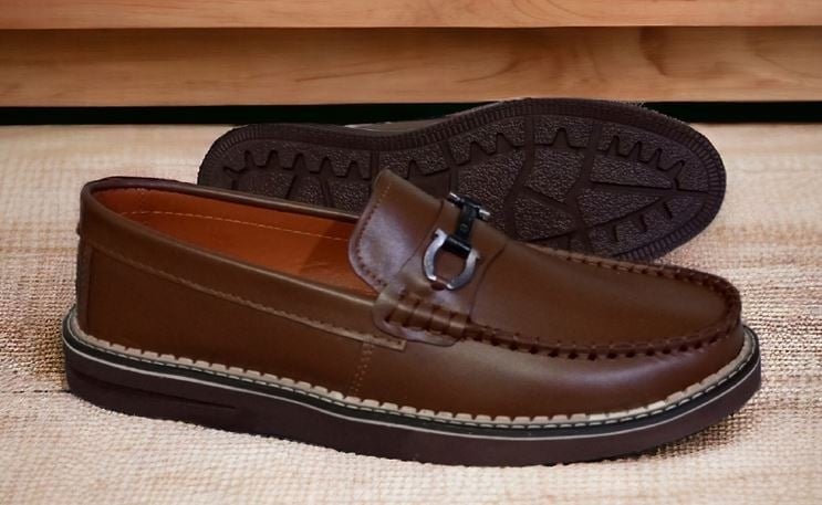 حذاء رجالي طبي MLR موديل MLR-SH11 جلد طبيعي تبطين مريح نعل داعم أحذية طبية