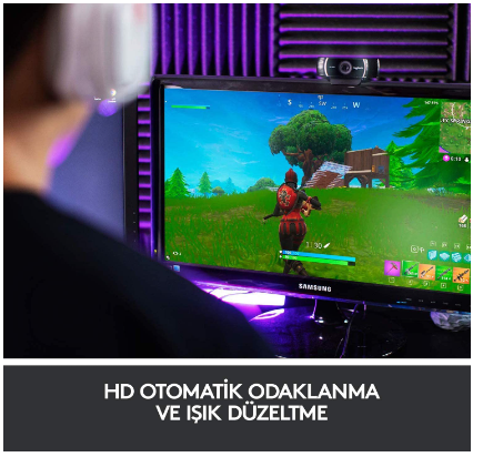 كاميرا لوجيتيك C922 برو ستريم، HD 1080P-30fps او HD 720P-60fps، نظام تدفق سريع وستيريو وتصحيح ضوء HD، تركيز تلقائي، مناسبة لليوتيوب، تويش، اكس سبليت، الكمبيوتر، Mac، اللابتوب، التابلت - اسود