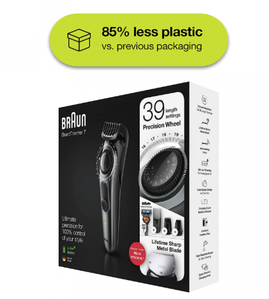 ماكينة تشذيب اللحية من Braun لاسلكية قابلة لإعادة الشحن عبوة 1