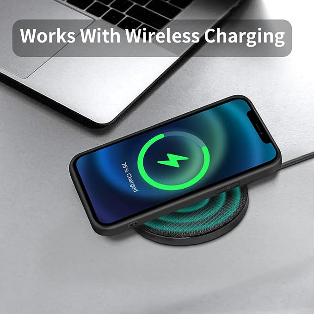 حافظة حماية رفيعة للغاية من جل السيليكون لجهاز ايفون 12 مقاس6.1 انش، حماية شاملة ضد الخدش مع خاصية مضادة للصدمات بفضل ماص الصدمات، أسود