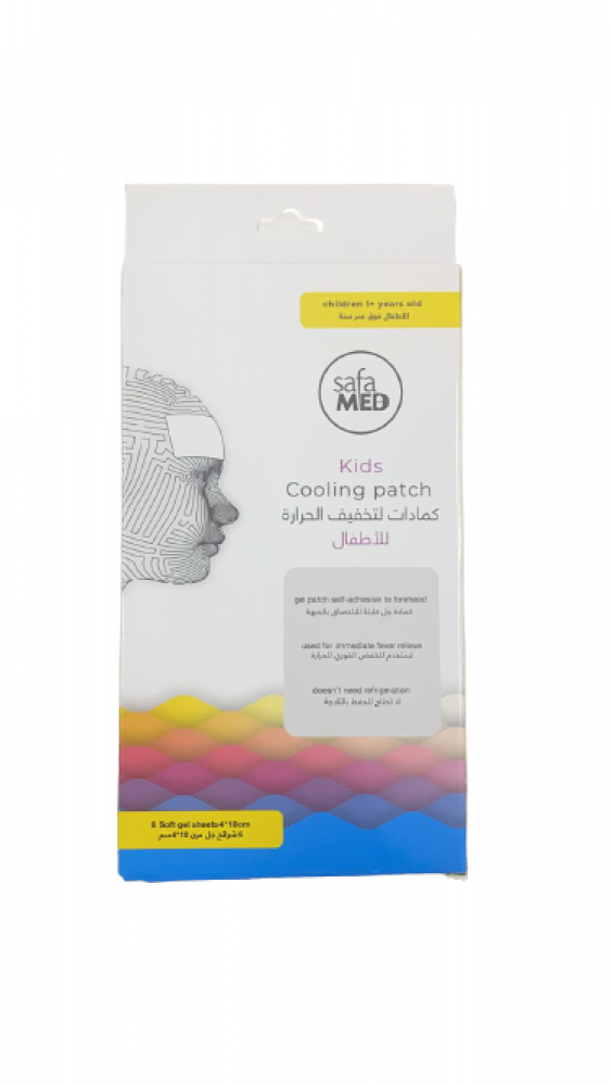 كمادة جل مبردة للحمى 6 شرائح 104 سم قابلة للالتصاق للأطفال من سنة