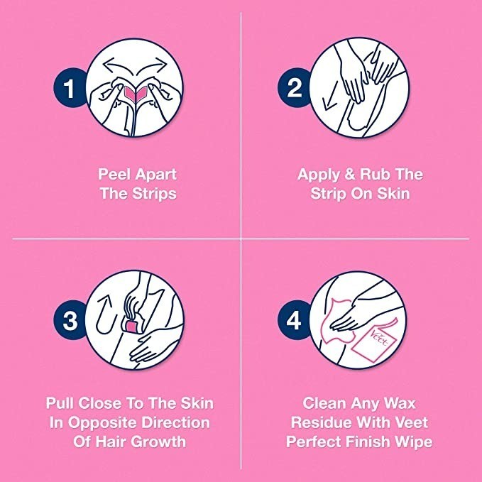 شمع لإزالة الشعر من Veet لبشرة عادية 20 شريط 80 غ