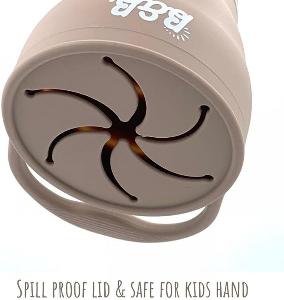 بي اند بي كوب وجبات خفيفة من السيليكون قابل للطي ومقاوم للانسكاب مع غطاء للاطفال والرضع