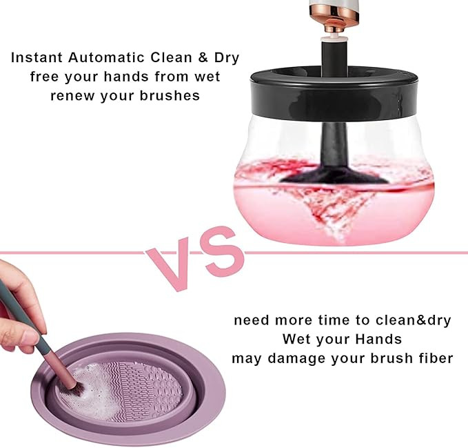 ماكينة تنظيف فرش مكياج كهربائية دوارة من DMG منظف ومجفف 8 أطواق