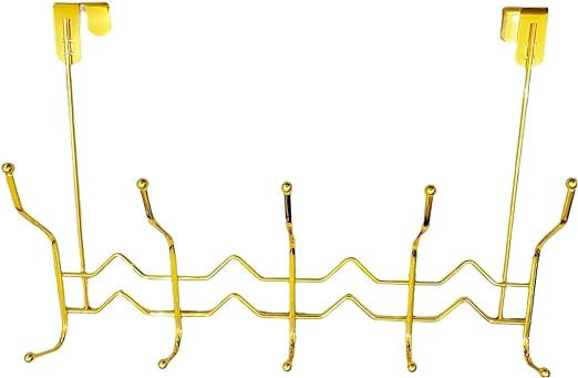 شماعة باب، 10 خطافات على شماعة الباب، افضل شماعات لتعليق المناشف وملابس الرجال والنساء (لون ذهبي)