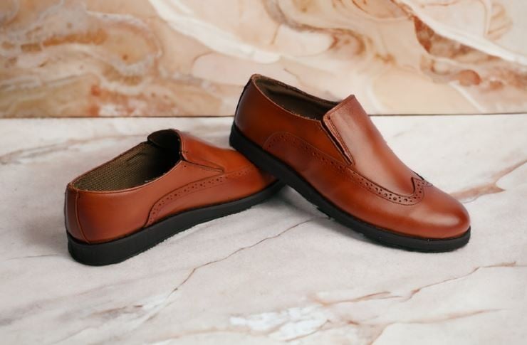 حذاء رجالي طبي MLR مقاس 41 نعل داعم جلد طبيعي تبطين مريح