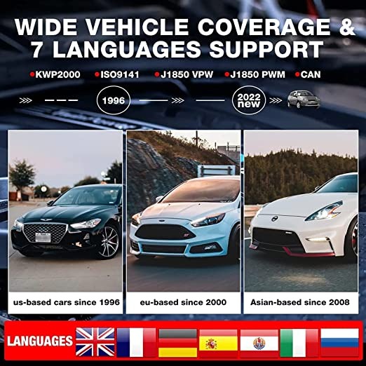 جهاز كشف اعطال السيارات لونش OBD2 موديل كريدر 3001 بنظام او بي دي 2 لفحص الأعطال المسببة لانارة لمبة فحص المحرك وحساس الاكسجين، منذ 1996