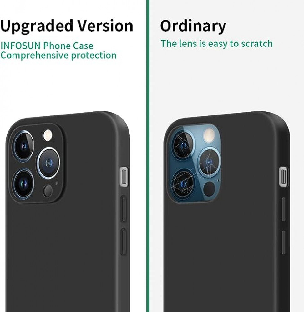 حافظة حماية لهاتف آيفون 12 برو ماكس ايفون 12 برو ماكس، جل سيليكون فائق النحافة، للهيكل بالكامل مضادة للخدش وبتصميم رفيع، اساسية مضادة للصدمات لهاتف ابل ايفون 12 برو ماكس 67 (اسود)