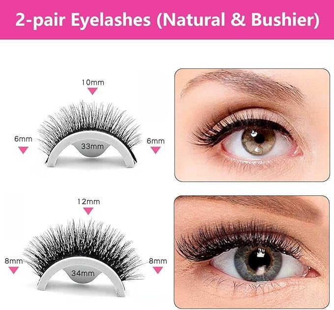 رموش صناعية ذاتية اللصق قابلة لإعادة الاستخدام زوجان