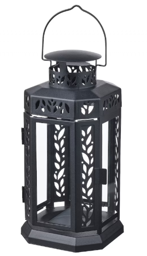 مشكاة لقالب شمع، داخلي/خارجي, أسود, 28 سم