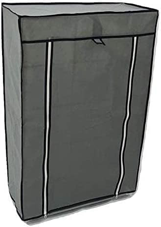 تايمي رف احذية منظم اقتصادي مع غطاء بسحاب وطبقات مقاومة للغبار للمدخل والممر وغرفة المعيشة، رمادي 5 طبقات