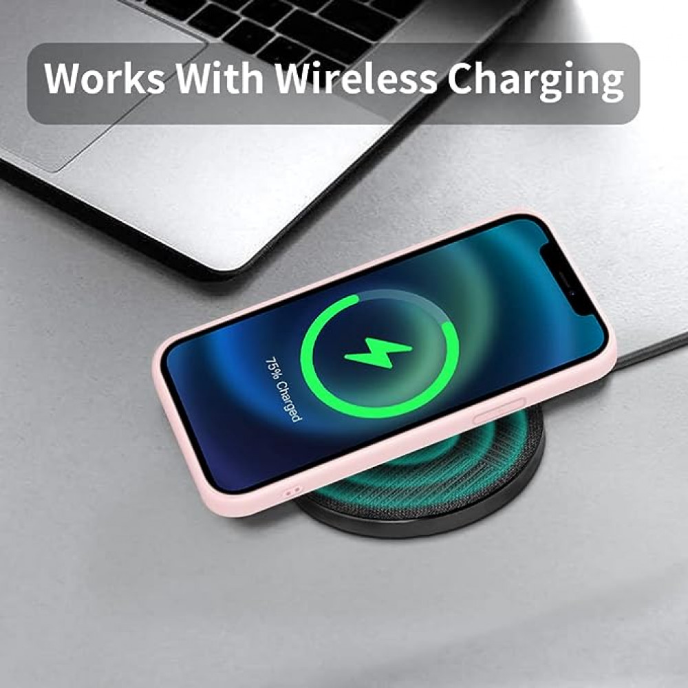 حافظة حماية رفيعة للغاية من جل السيليكون لجهاز ايفون 12 مقاس6.1 انش، حماية شاملة ضد الخدش مع خاصية مضادة للصدمات بفضل ماص الصدمات، زهري